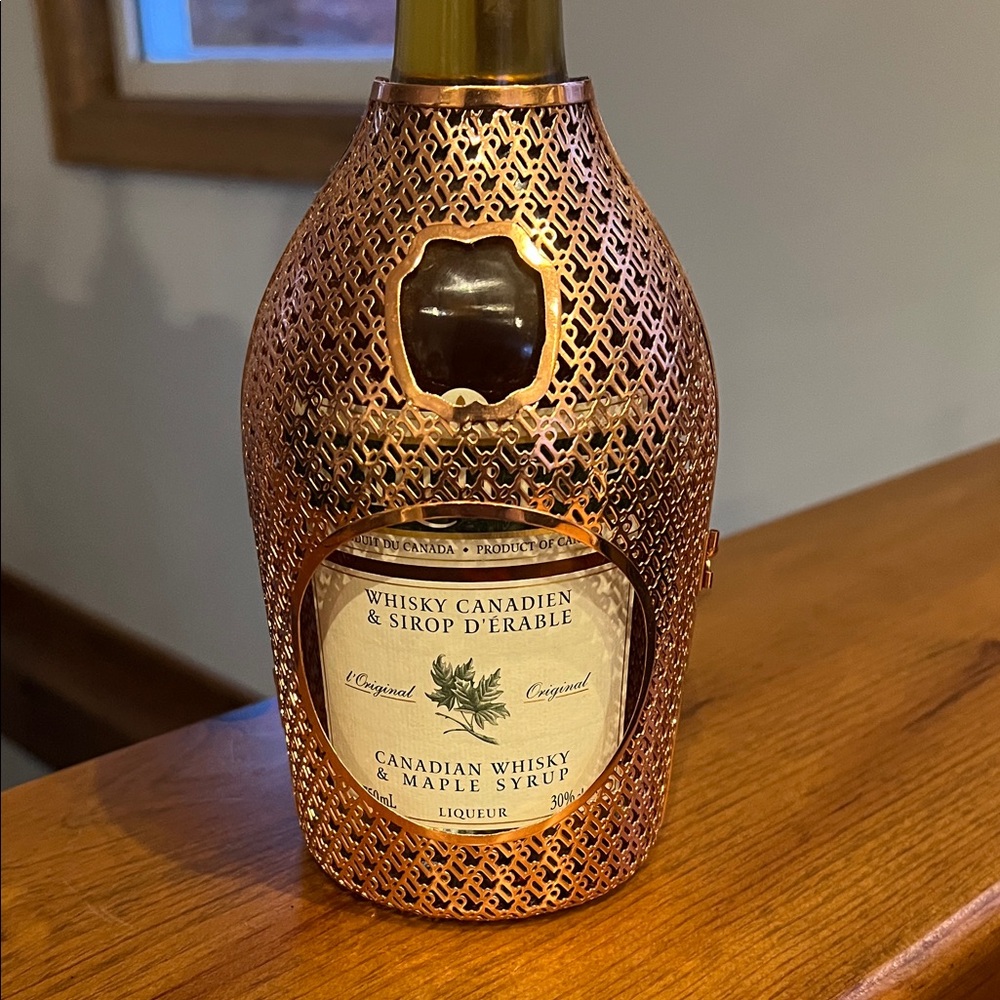 Copper Accented Whisky Liqour Bottle Holder/Cage